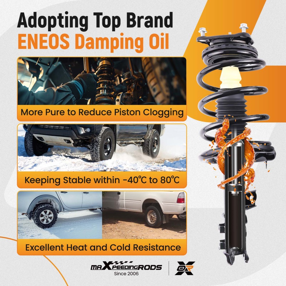 Pair Front Shock Strut compatible for Hyundai Elantra sedan 2007-2010 1333355R 1333355L