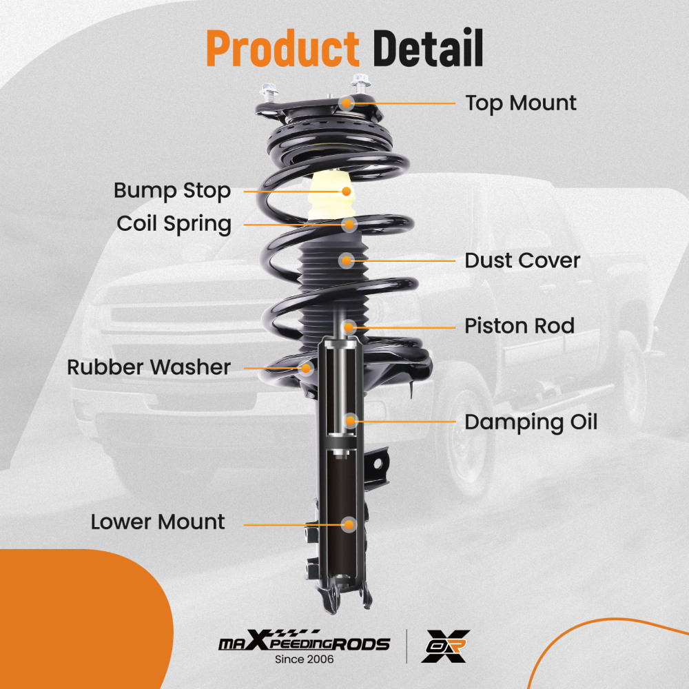 Pair Front Shock Strut compatible for Hyundai Elantra sedan 2007-2010 1333355R 1333355L