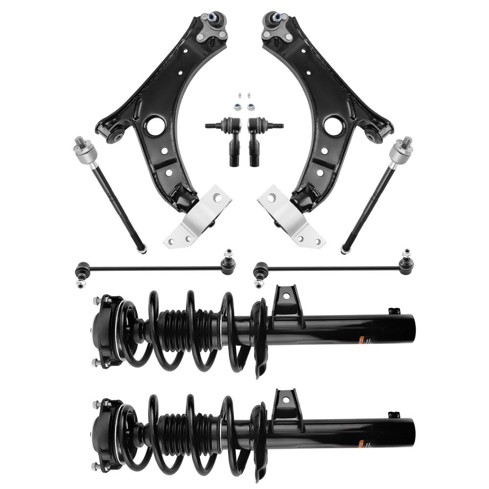 Suspension Front Strut Control Arms Sway Bar compatible for Volkswagen Golf 10-14