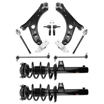 Suspension Front Strut Control Arms Sway Bar compatible for Volkswagen Golf 10-14