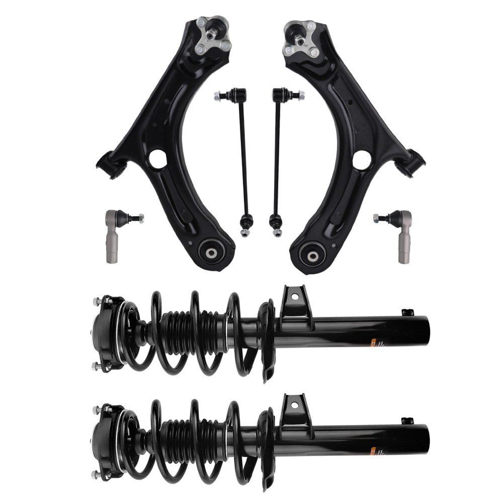 8pcs Suspension Front Struts w/ Control Arms compatible for VW Beetle 2012-2017 Sportline