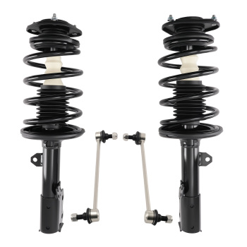 Set 4 Front Struts W/ Spring Assembly W/ Sway Bar Kit compatible for Toyota Prius 2004-2009