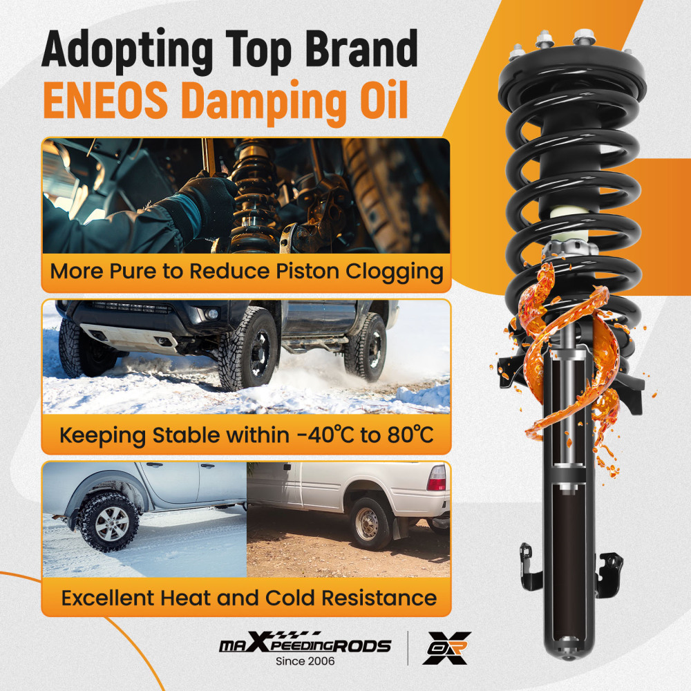 2pcs Front Struts w/Coil Spring Assembly compatible for Honda Accord 2008-2012 3.5L V6