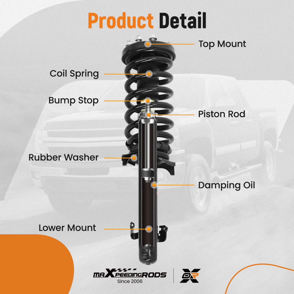 2pcs Front Struts w/Coil Spring Assembly compatible for Honda Accord 2008-2012 3.5L V6