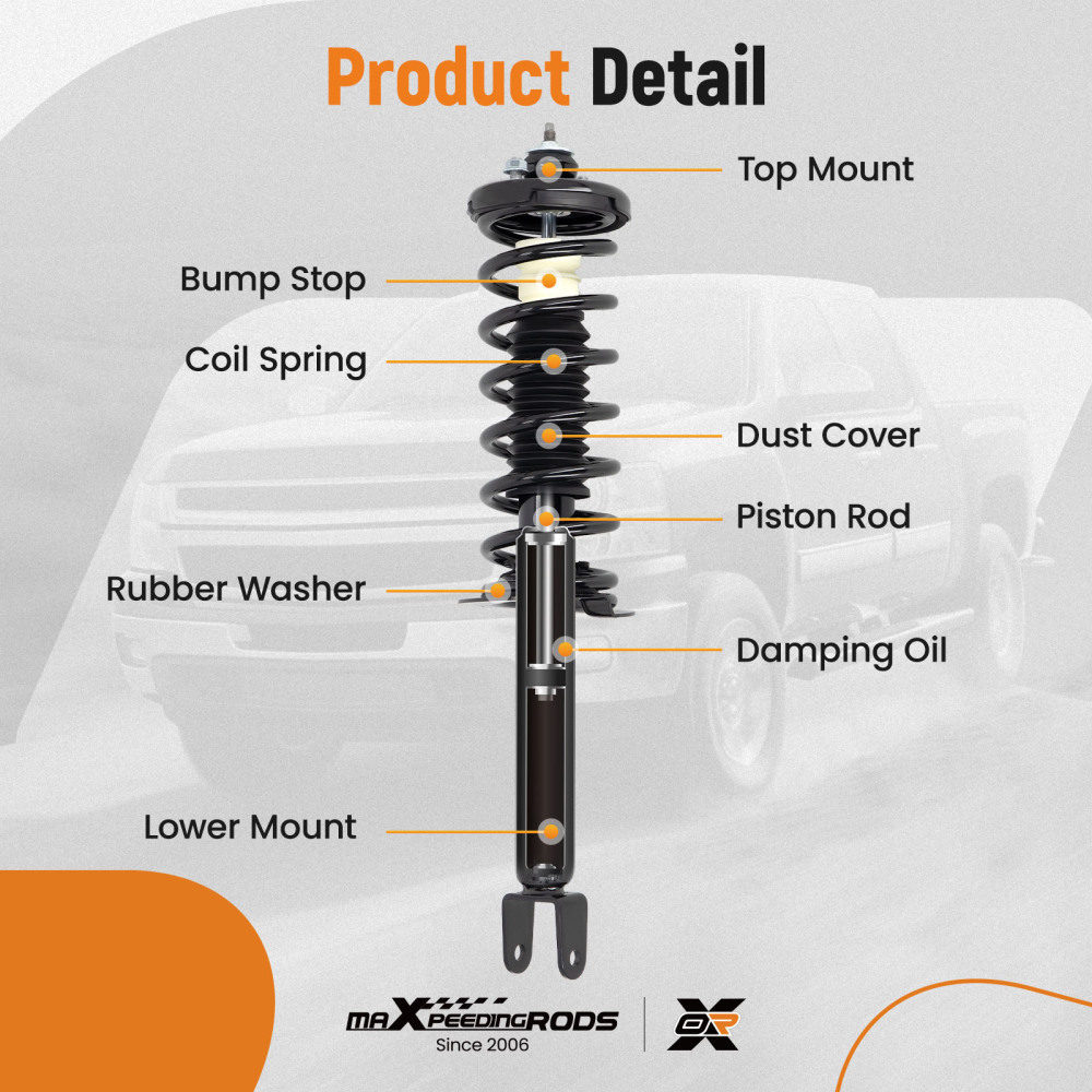 Rear Shock Strut compatible for Honda Accord 2008-12 2.4 LITER L4/3.5LITER V6 Sedan/ Coupe