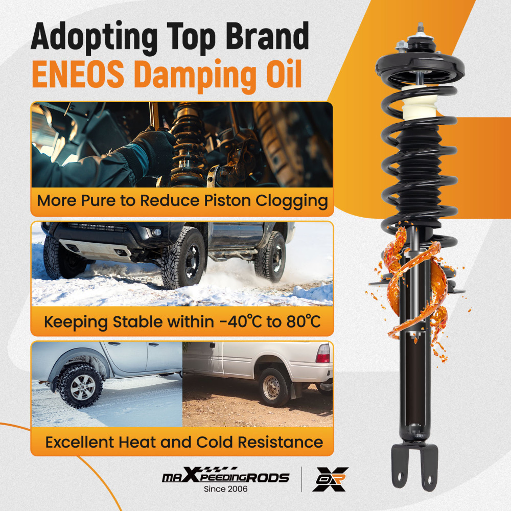 4x Rear Struts + Sway Bar Links compatible for Honda Accord 2008-2012 2.4L 3.5L Sedan/Coupe