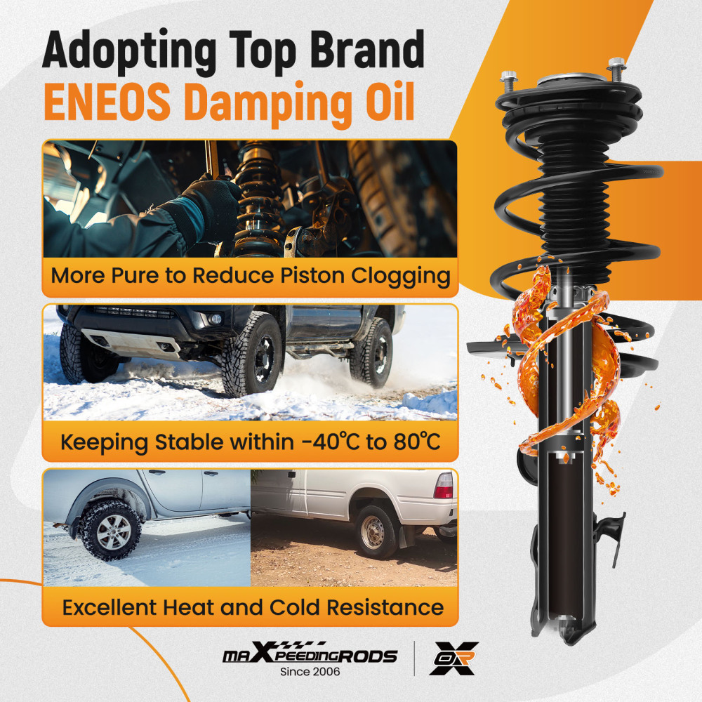 Front Suspension Shock Absorbers For 2006-2010 2011 2012 compatible for Toyota RAV4 2.5LITER L4