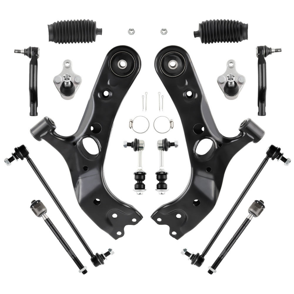 Front Struts + Control Arms Sway Bar Tie Rods For 06-12 compatible for Toyota RAV4 2.5LITER L4
