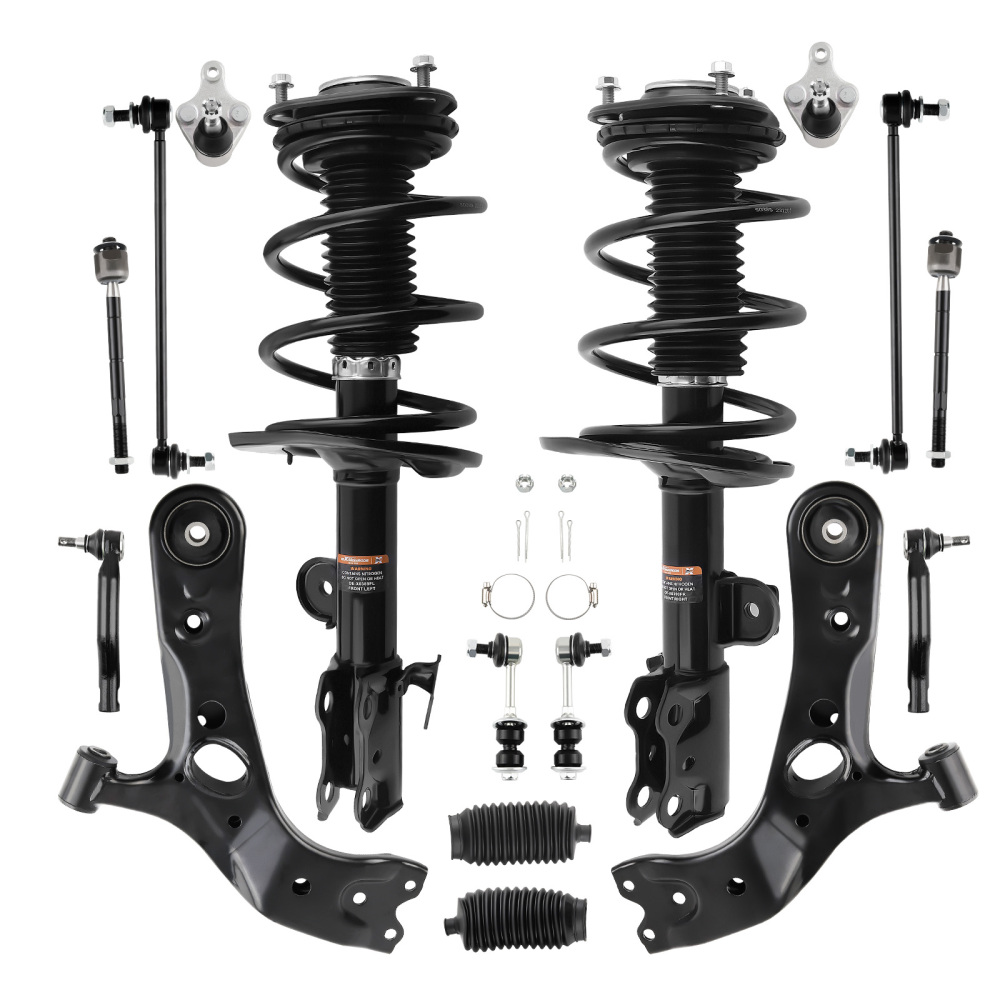 Front Struts + Control Arms Sway Bar Tie Rods For 06-12 compatible for Toyota RAV4 2.5LITER L4