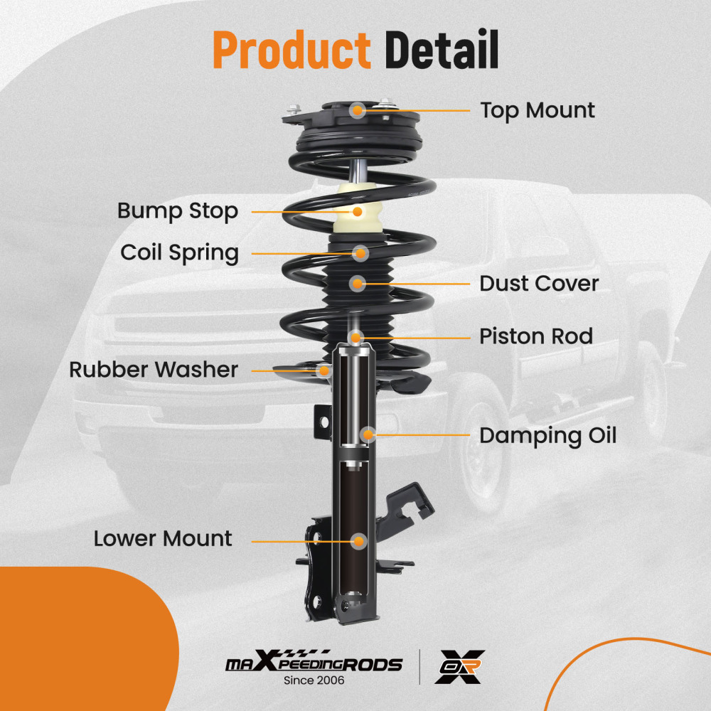 Front Suspension Shock Absorber compatible for Nissan Sentra 2007-2011 2012 BASE/S/SL/SR