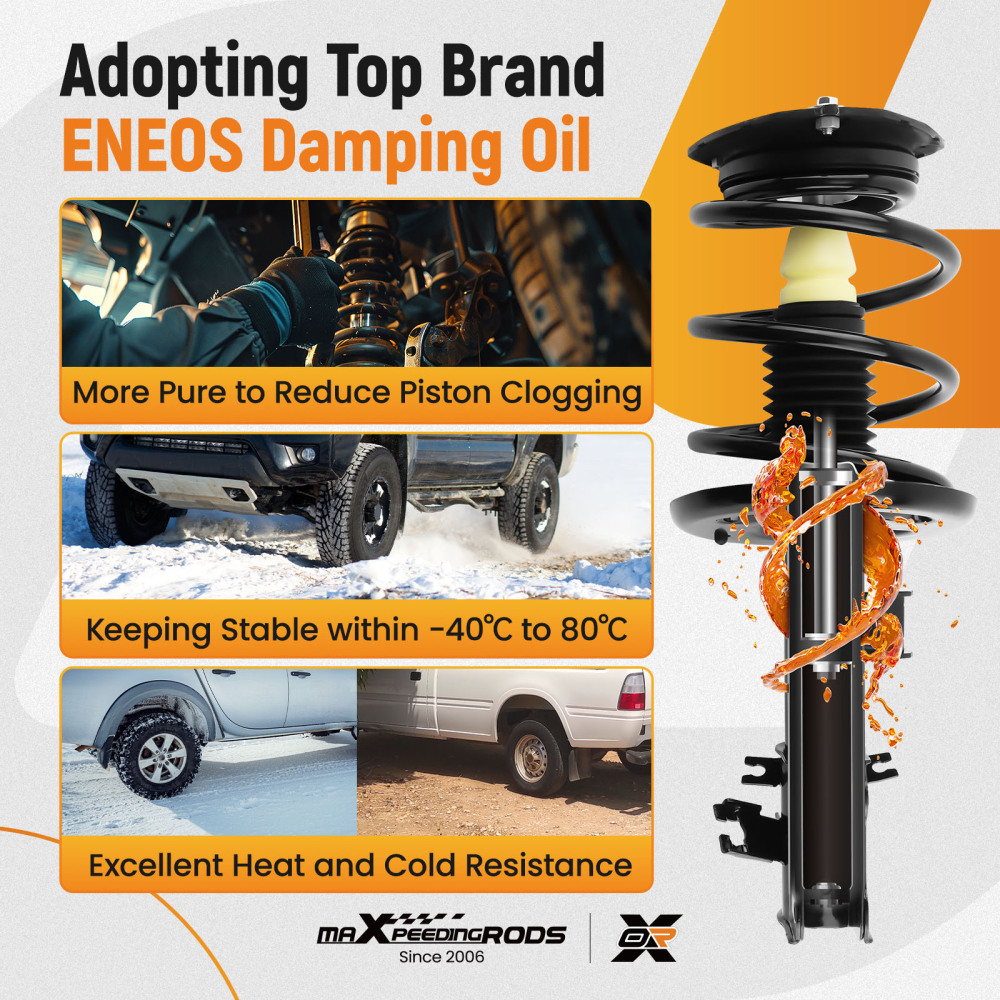 Front Suspension Shock Absorbers compatible for Nissan Altima 2007-2013 BASE/SL/S/SR SEDAN