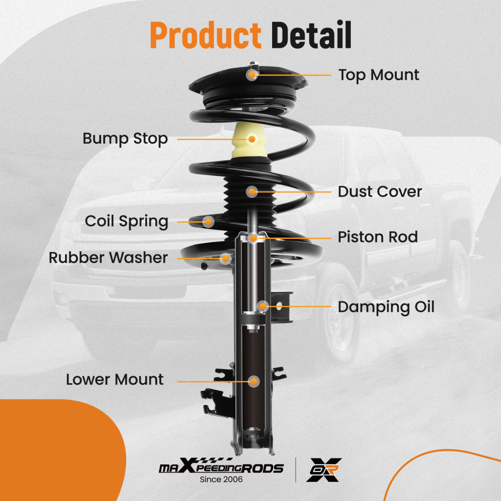 Front Suspension Shock Absorbers compatible for Nissan Altima 2007-2013 BASE/SL/S/SR SEDAN