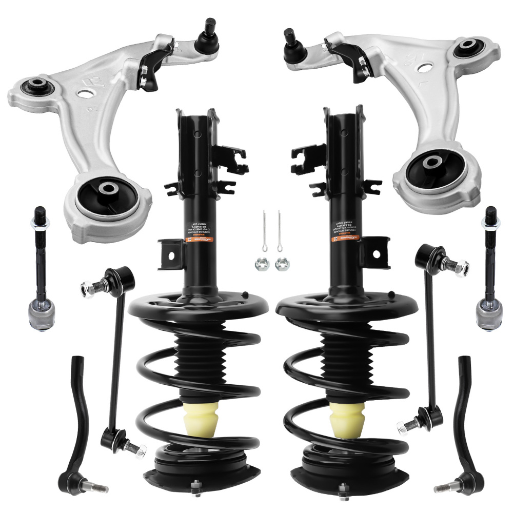 Front Struts w/ Coil Spring + Lower Control Arms compatible for Nissan Altima 2007-2013