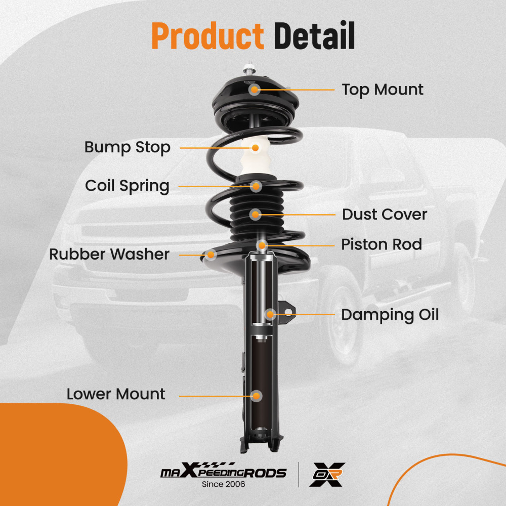Front Suspension Shock Absorber compatible for Toyota Corolla 2009-2012 2.4 LITER L4 572597