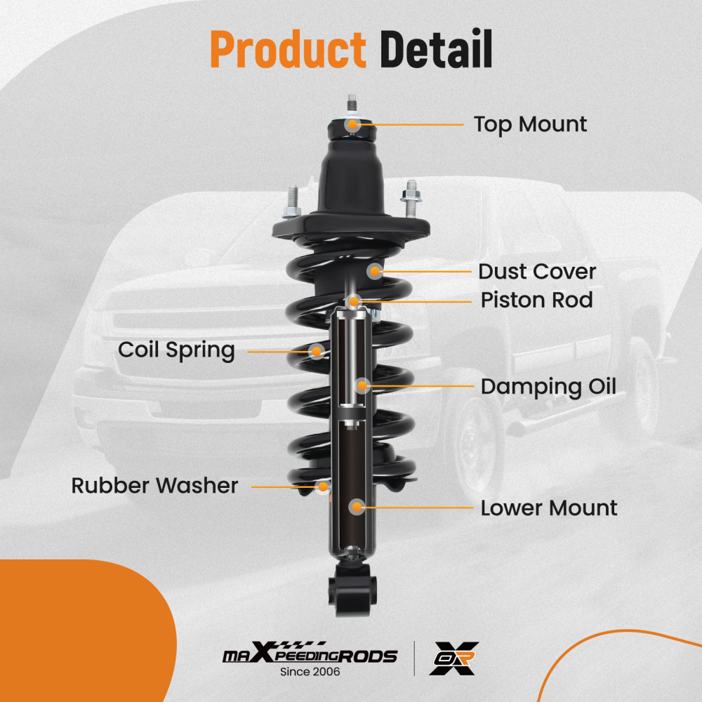 2PCS Rear Struts w/ Coil Spring Assembly for 2007 2008 2009 2010 2011 compatible for Honda CR-V