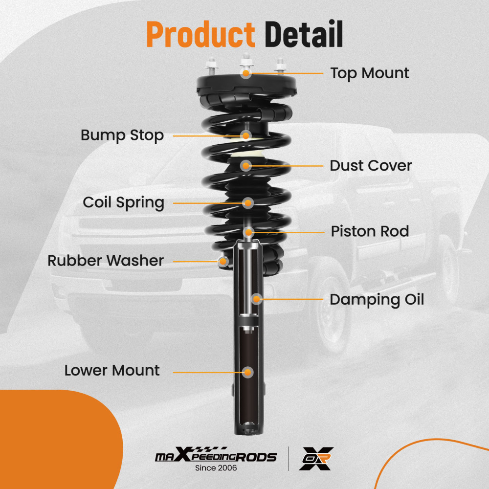 Front Strut w/ Sway Bar End Link Assembly compatible for Hyundai Sonata Azera 2006-2011