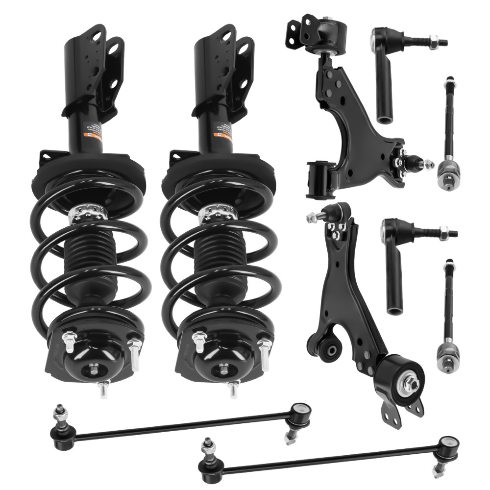 Front Struts Lower Control Arms Tie Rods Sway Bars For 2008-2012 compatible for Buick Enclave