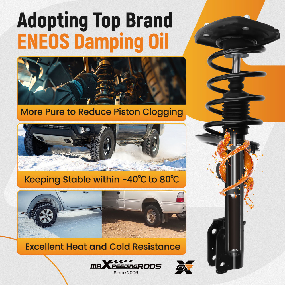 Rear Struts w/ Coil Spring Assembly compatible for Pontiac Grand Prix 2008 172471L 172471R