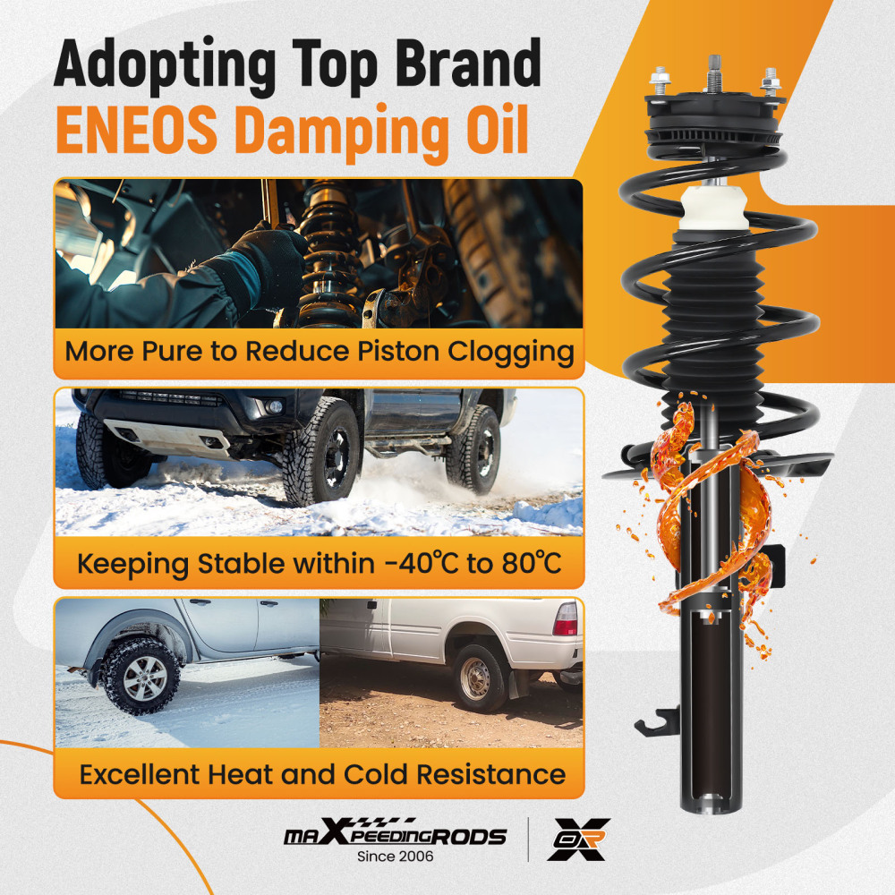 Pair Front Complete Shock Struts Assembly For 2008-2011 compatible for Ford Focus 272257 272258