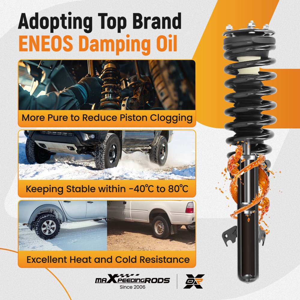 1 Pair Front Left Right Shock Struts Assembly compatible for Mazda 6 2003-2008 172195