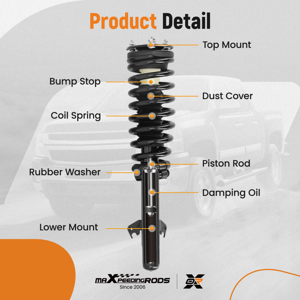 1 Pair Front Left Right Shock Struts Assembly compatible for Mazda 6 2003-2008 172195