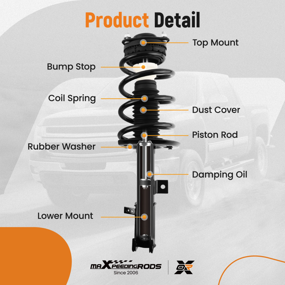 Front Suspension Shock Absorber compatible for Dodge Journey 09-2018 AWD/Compatible for FWD 172510 172509