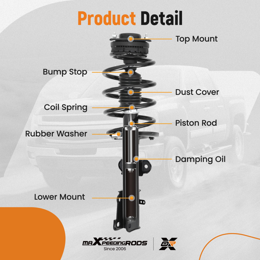 Front Suspension Shock Absorber For 08-10 Grand Caravan compatible for Chrysler TownCountry