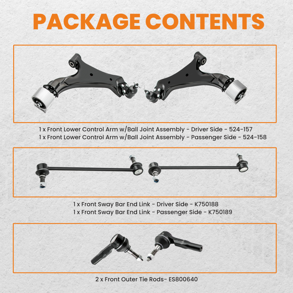 Front Complete Struts Control Arms Sway Bar Tierods compatible for Chevy Equinox 2010-2017