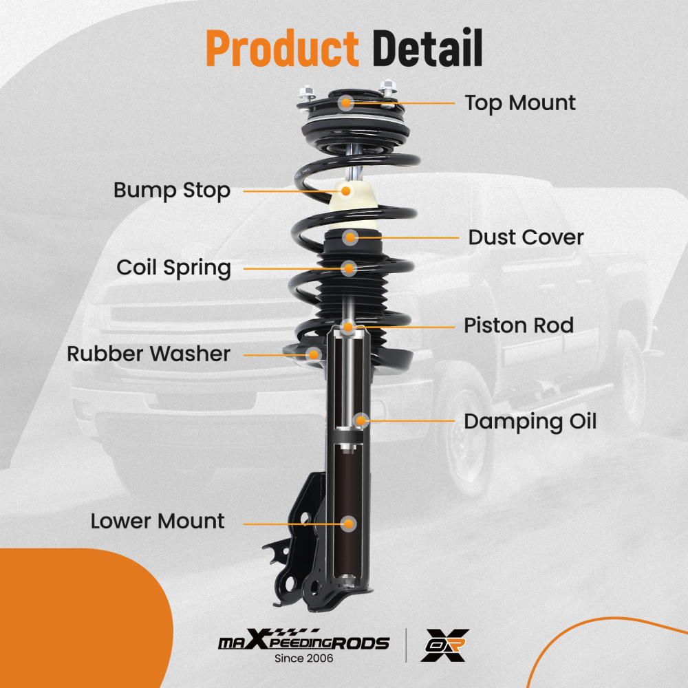 Pair Front Struts w/ Coil Springs Left Right Compatible For Honda Civic 2006-2011 1.8L 1.3L	
