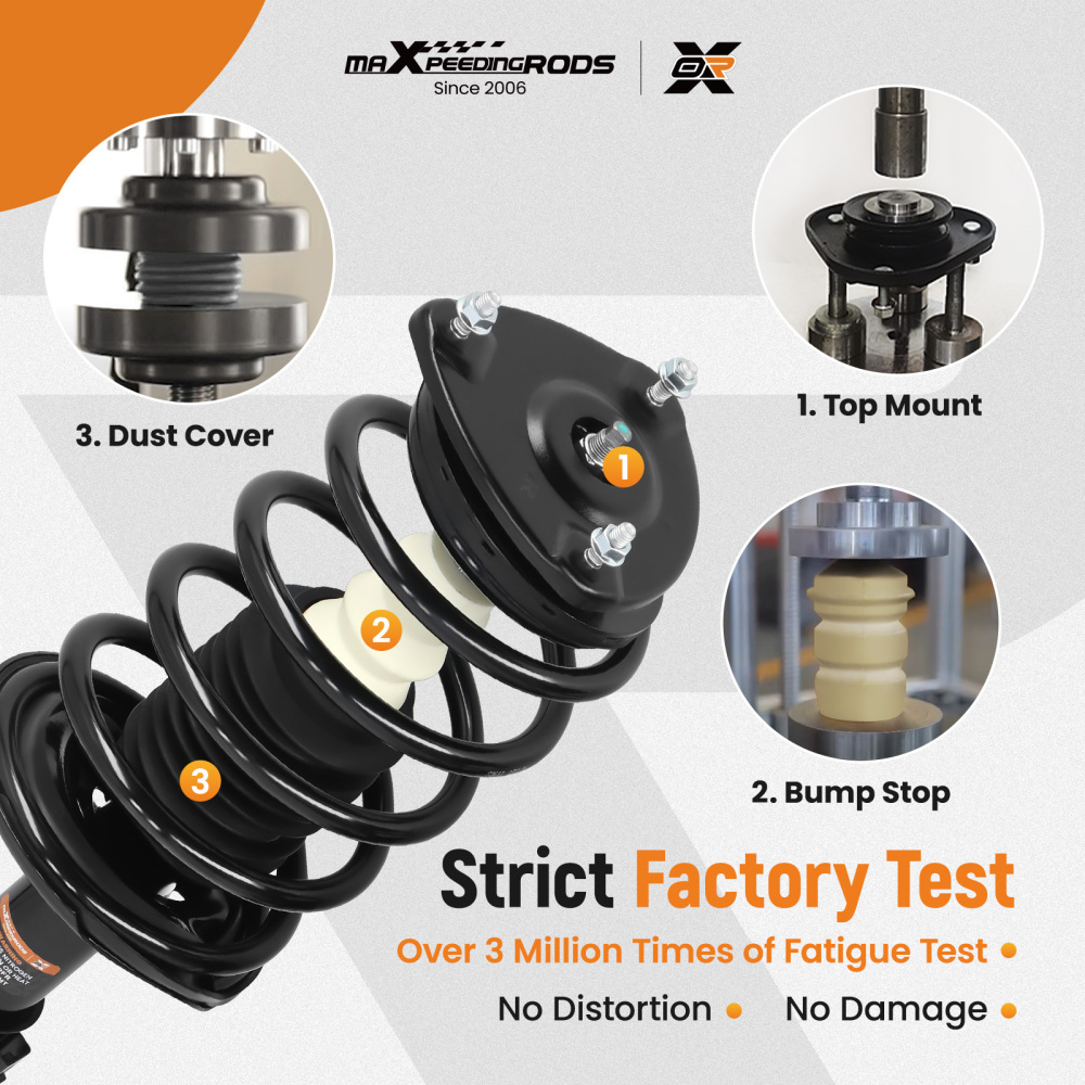 Front Suspension Shock Absorber For 2006-2011 compatible for Kia Rio LX/SX compatible for Hyundai Accent Sedan