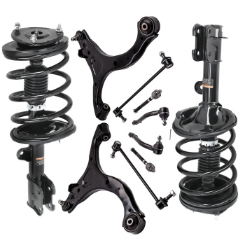 Front Struts w/ Coil Spring + Lower Control Arms compatible for Hyundai Santa Fe 2007-2009
