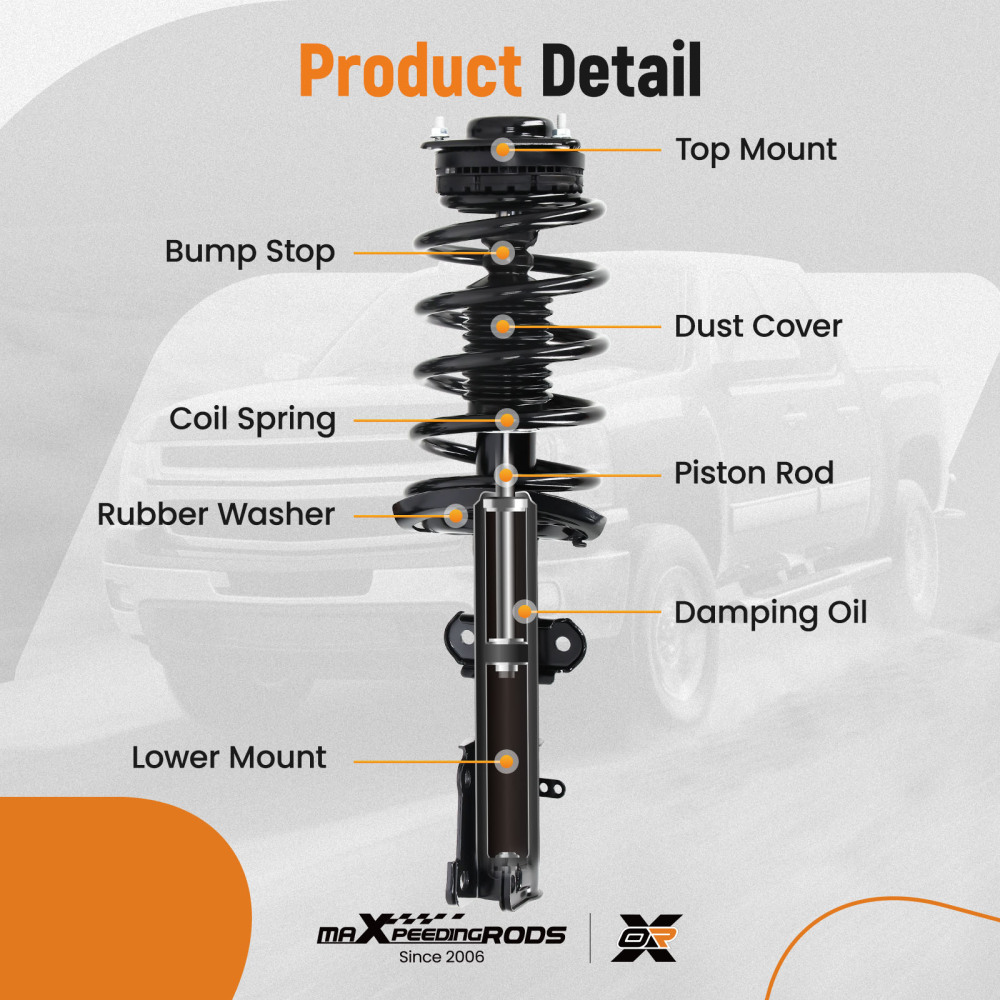 Front Suspension Shock Absorber For 2011-2018 compatible for Dodge Grand Caravan TownCountry