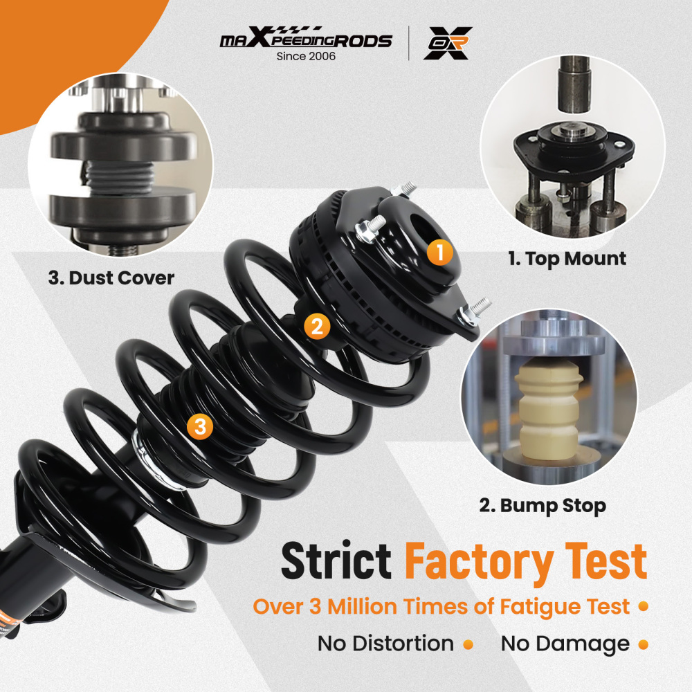 Suspension Strut Shock Absorber + Control Arms compatible for Chrysler TownCountry 11-16