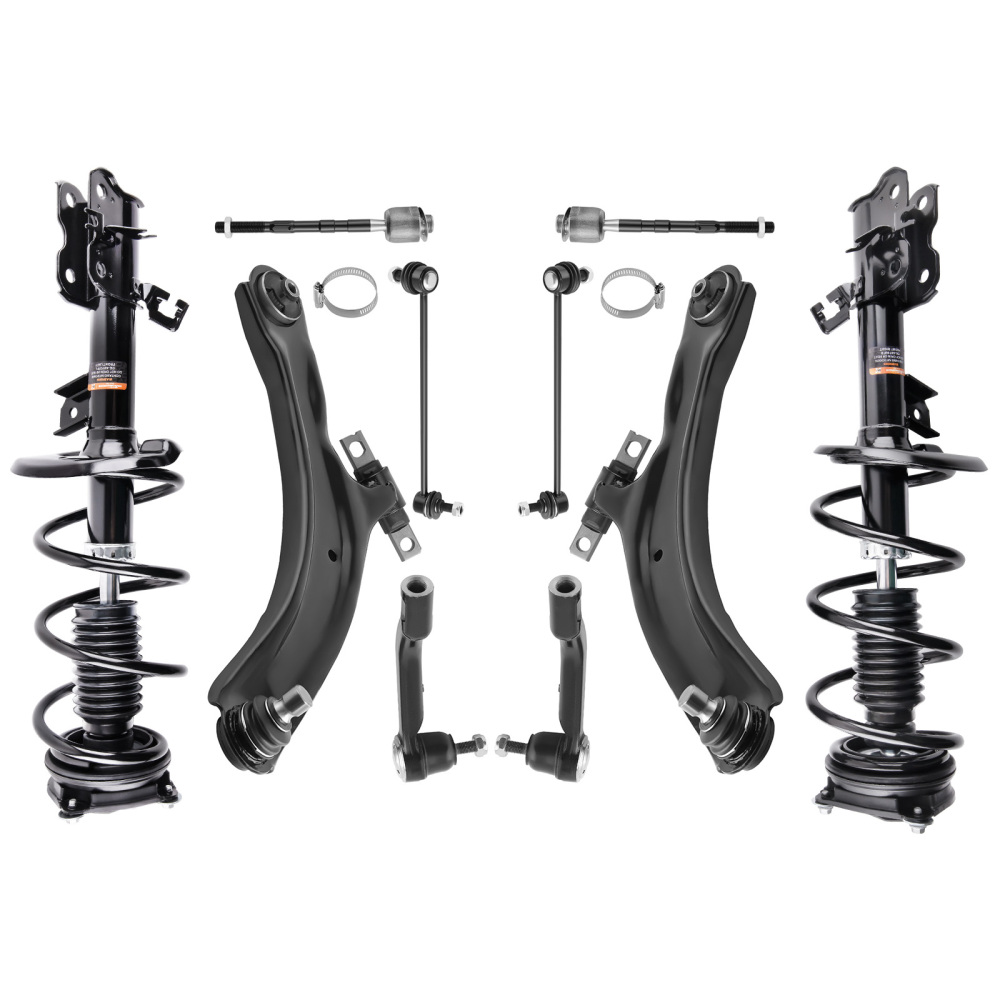 Front Struts w/ Coil Spring + Lower Control Arms compatible for Nissan Rogue 2012-2015 AWD