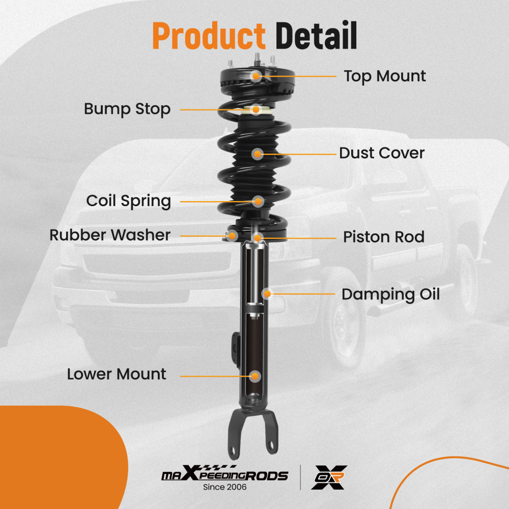 Pair Front OE Replacement Shock Struts Assembly compatible for Dodge Charger 2011-2017 RWD 272665