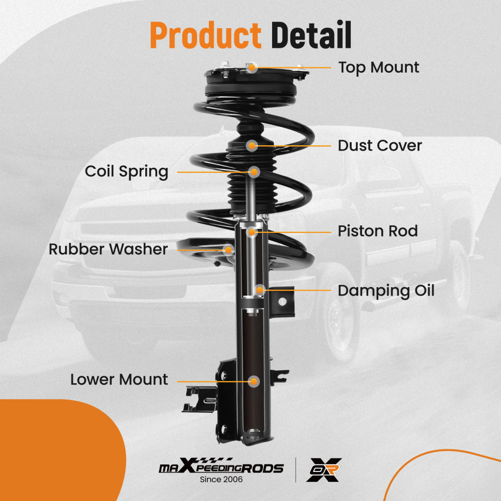 Front Suspension Shock Absorber compatible for Nissan Altima 2013 2014 2015 2016 2017 sedan