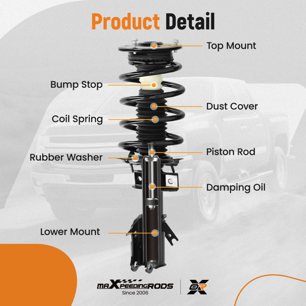 1 Pair Front Shock Struts Assy compatible for Ford Fusion 2013-2015 172638 2.0LITER