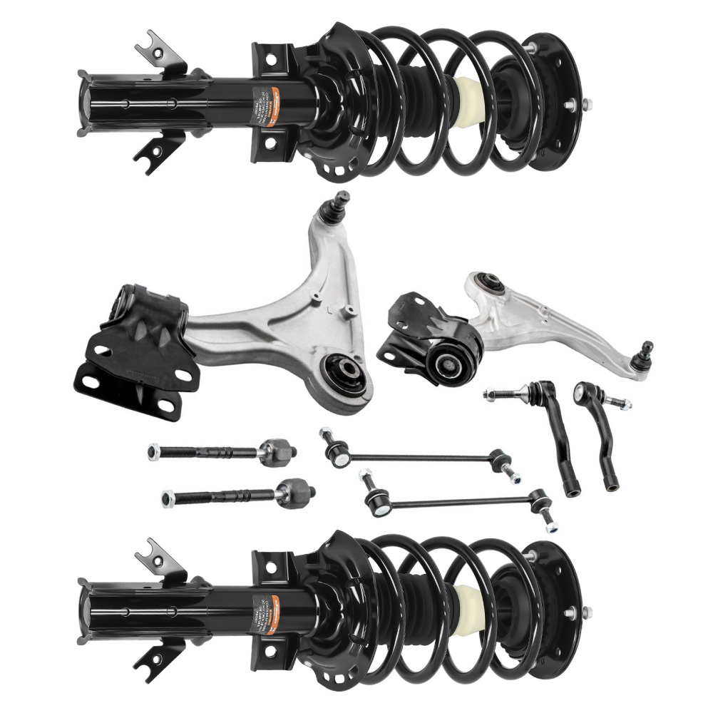 Front Complete Struts Control Arms Inner Tie Rods for 13-20 compatible for Ford Fusion compatible for FWD 2.0L
