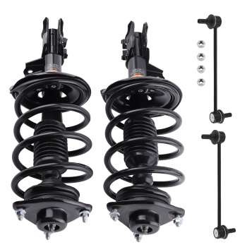 4x Front Complete Struts w/ Sway Bar Links compatible for Kia Forte 2010-2013 2.0L 2.4L