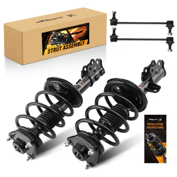 4x Front Complete Struts w/ Sway Bar Links compatible for Kia Forte 2010-2013 2.0L 2.4L