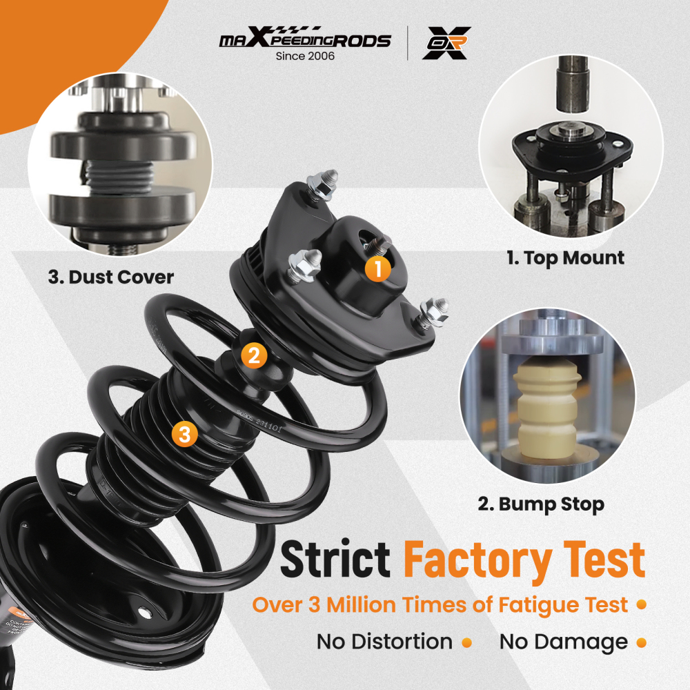 4x Front Complete Struts w/ Sway Bar Links compatible for Kia Forte 2010-2013 2.0L 2.4L