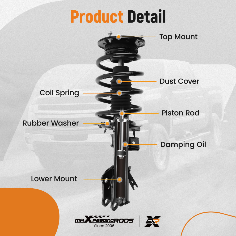 MaXpeedingrods 1 Pair Front Shock Struts Assy compatible for Ford Fusion 2013-2019