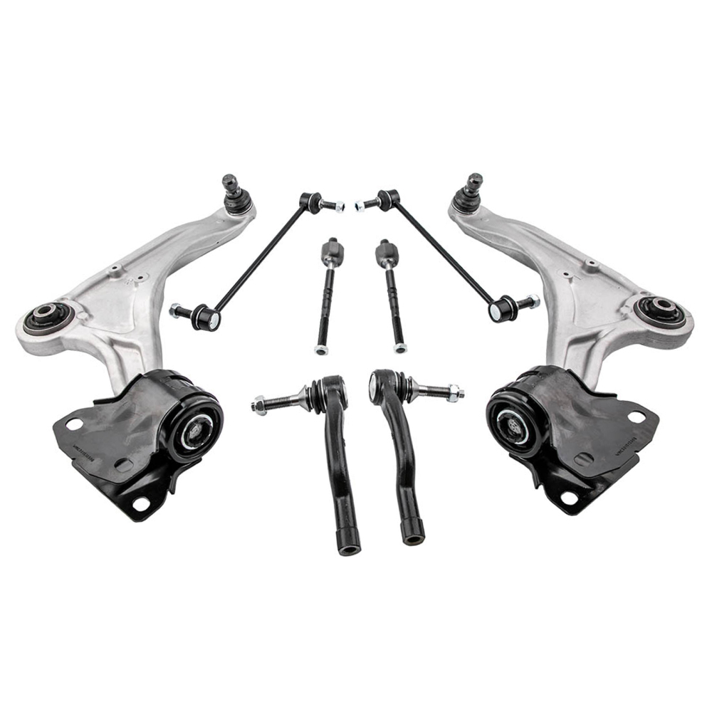 10x Front Struts Control Arms Inner Tie Rods for 2013-2020 compatible for Ford Fusion compatible for FWD