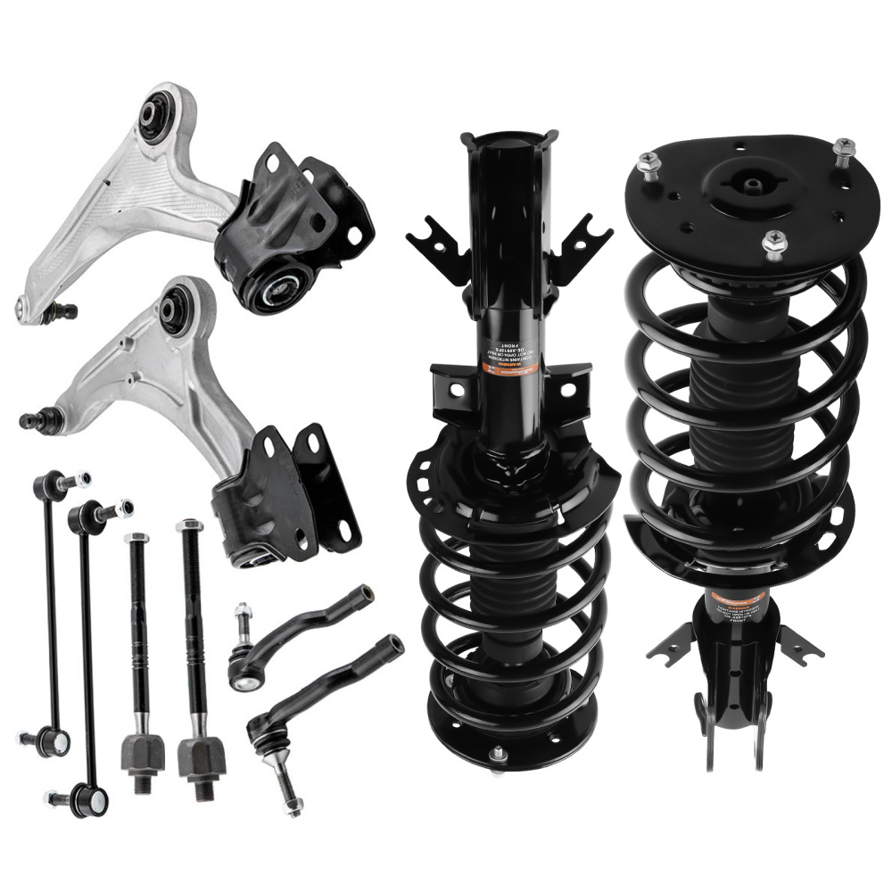 10x Front Struts Control Arms Inner Tie Rods for 2013-2020 compatible for Ford Fusion compatible for FWD