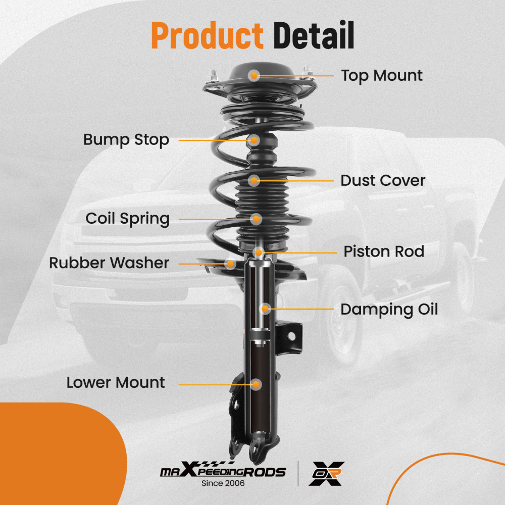 2pcs Front Complete Struts w/ Coil Spring Compatible for Hyundai Elantra 2011-2016 sedan