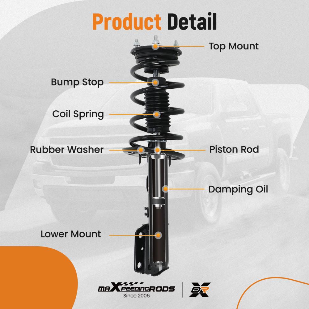 2PCs Front Strut compatible for Ford Explorer 2013 2014 2015 2016 2017 2018 2019 3.5L compatible for FWD