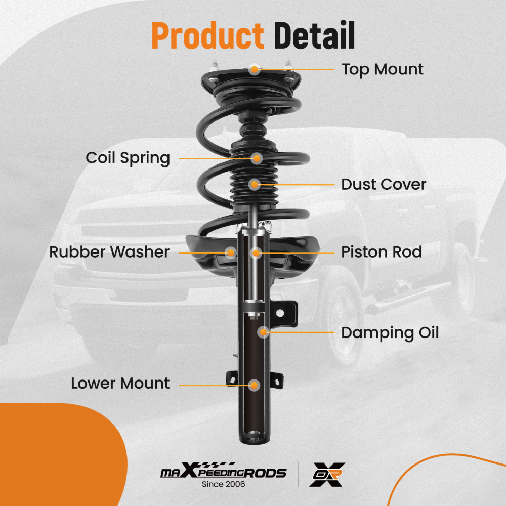 2x Front Complete Strut Spring Assembly compatible for Honda Accord 2013-2017 172970 172971