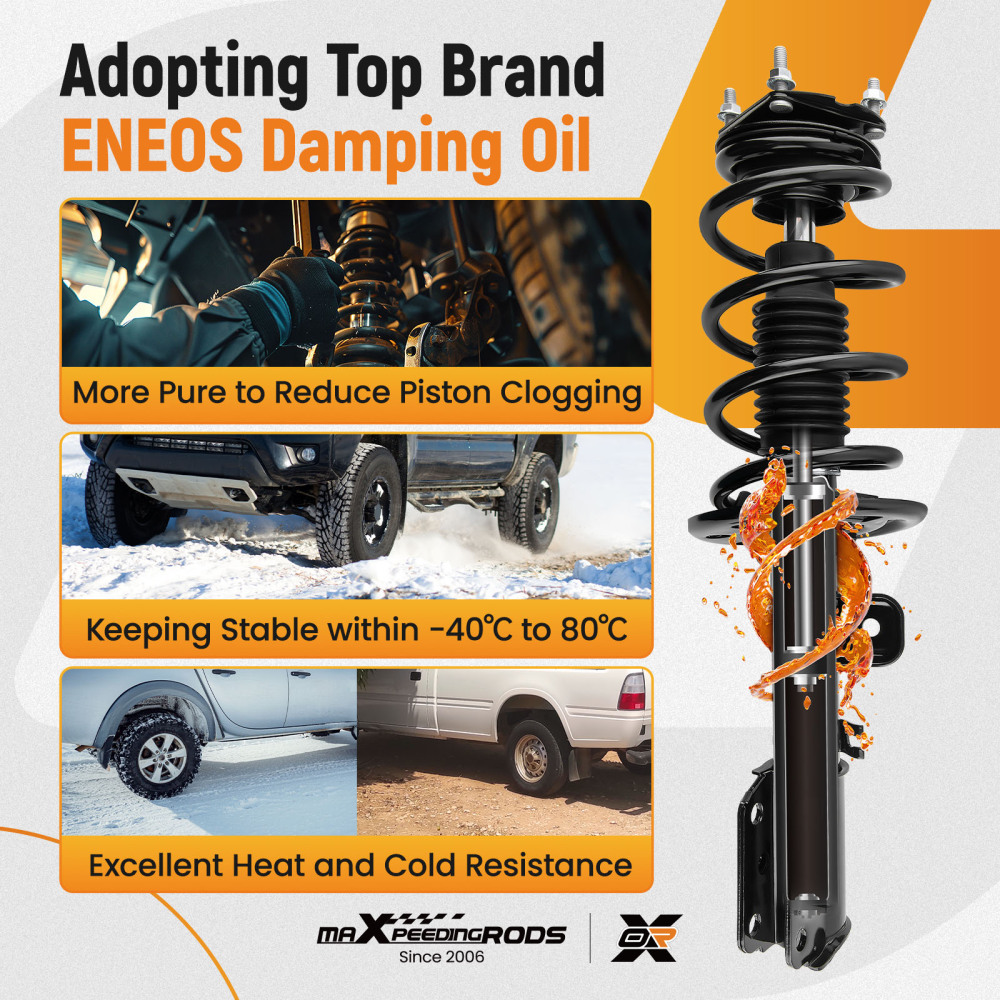 2pcs Front Complete Struts w/ Coil Springs For 2011 2012 2013 compatible for Ford Explorer compatible for FWD