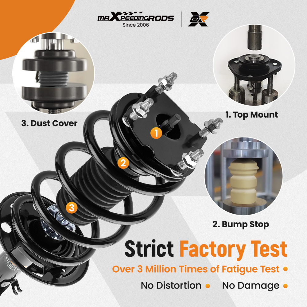 2pcs Front Complete Struts w/ Coil Springs For 2011 2012 2013 compatible for Ford Explorer compatible for FWD