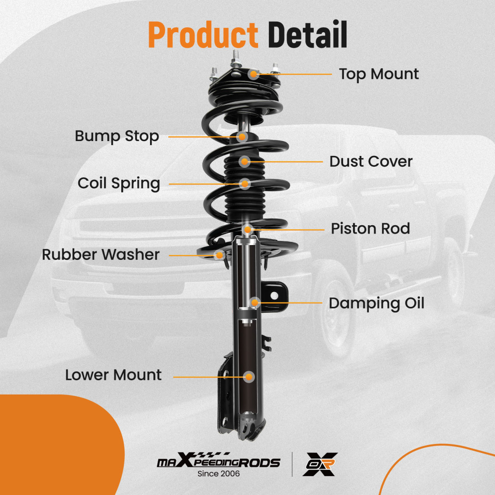 2pcs Front Complete Struts w/ Coil Springs For 2011 2012 2013 compatible for Ford Explorer compatible for FWD